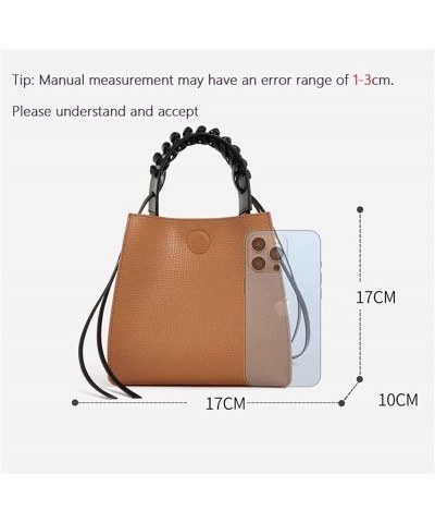 Fashion Women Cow Leather Shoulder Bags Large Capacity Casual Women Crossbody Bag (Color : Brown, Size : 17 * 10 * 17) 17*10*...