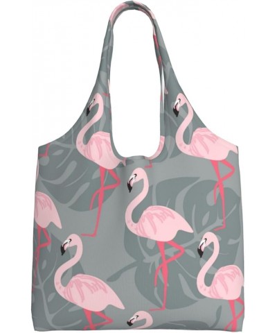 Flamingos Single Shoulder Commuter Canvas Tote Bags For Women And Men Flamingos 37 $12.75 Totes