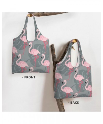 Flamingos Single Shoulder Commuter Canvas Tote Bags For Women And Men Flamingos 37 $12.75 Totes