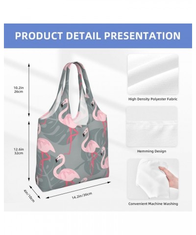 Flamingos Single Shoulder Commuter Canvas Tote Bags For Women And Men Flamingos 37 $12.75 Totes