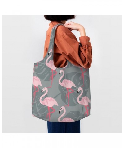 Flamingos Single Shoulder Commuter Canvas Tote Bags For Women And Men Flamingos 37 $12.75 Totes