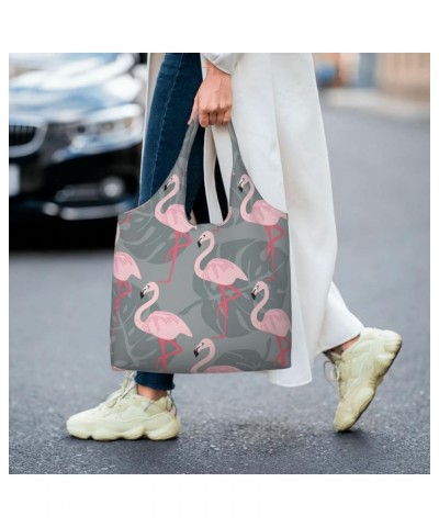 Flamingos Single Shoulder Commuter Canvas Tote Bags For Women And Men Flamingos 37 $12.75 Totes