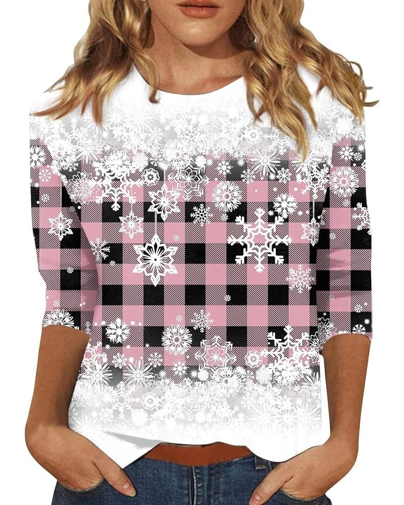 Christmas Shirts for Women 2023 Long Sleeve Tunic Reindeer Graphic T-Shirt Shirts Drop Shoulder Lightweight Outwear 6-pink $1...