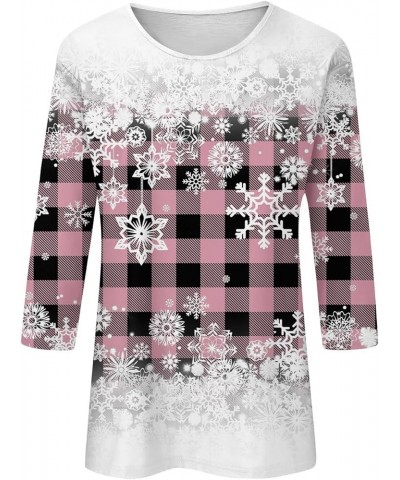 Christmas Shirts for Women 2023 Long Sleeve Tunic Reindeer Graphic T-Shirt Shirts Drop Shoulder Lightweight Outwear 6-pink $1...