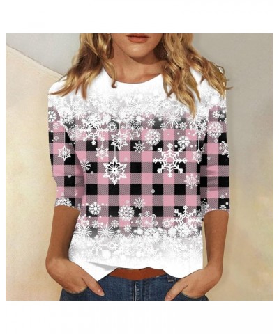 Christmas Shirts for Women 2023 Long Sleeve Tunic Reindeer Graphic T-Shirt Shirts Drop Shoulder Lightweight Outwear 6-pink $1...