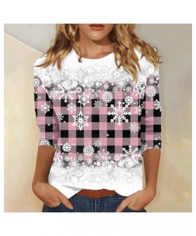 Christmas Shirts for Women 2023 Long Sleeve Tunic Reindeer Graphic T-Shirt Shirts Drop Shoulder Lightweight Outwear 6-pink $1...