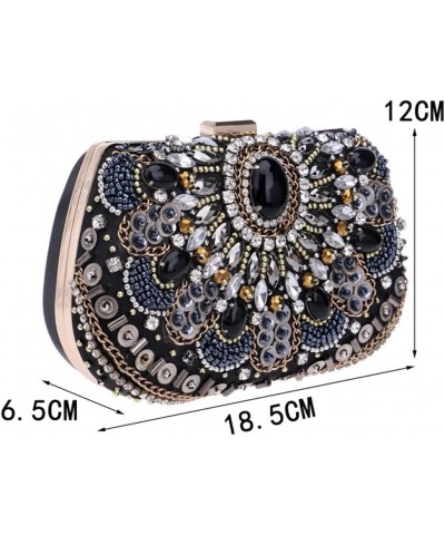 Embroidery Beading Women Evening Bags Handmade Diamonds Clutch Bags Shoulder Chain Handbags Shoulder Bag Ym1132black $25.28 E...