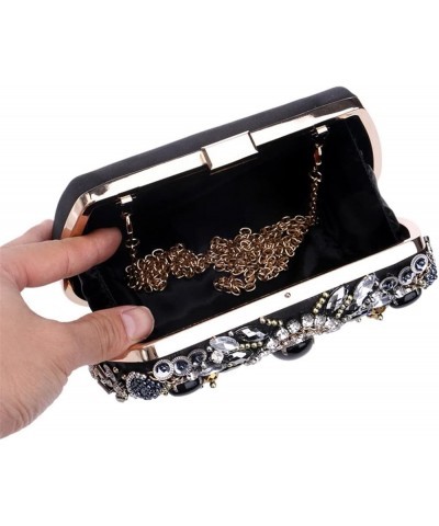 Embroidery Beading Women Evening Bags Handmade Diamonds Clutch Bags Shoulder Chain Handbags Shoulder Bag Ym1132black $25.28 E...