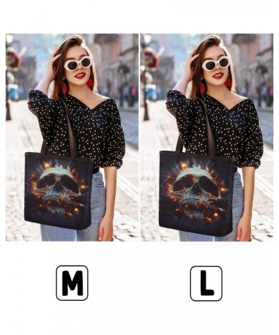 Dark Skull Explosions Large Tote Bag For Women Shoulder Handbags with Zippper Top Handle Satchel Bags for Shopping Travel Gym...