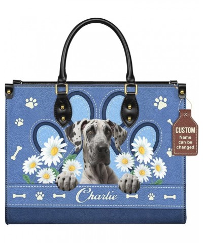 Personalized Great Dane Dog Handbags, Custom Name Dog Leather Bags, Purses, Shoulder Bag, Gift For Dog Mom Dog Lover Style 6 ...