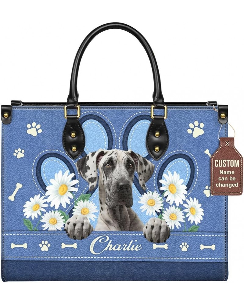 Personalized Great Dane Dog Handbags, Custom Name Dog Leather Bags, Purses, Shoulder Bag, Gift For Dog Mom Dog Lover Style 6 ...