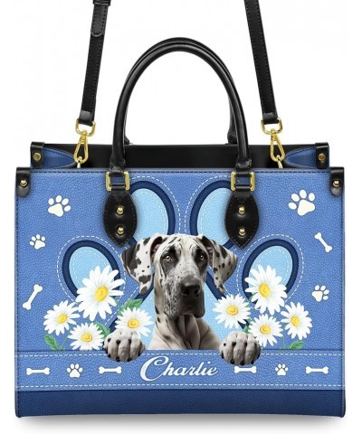 Personalized Great Dane Dog Handbags, Custom Name Dog Leather Bags, Purses, Shoulder Bag, Gift For Dog Mom Dog Lover Style 6 ...