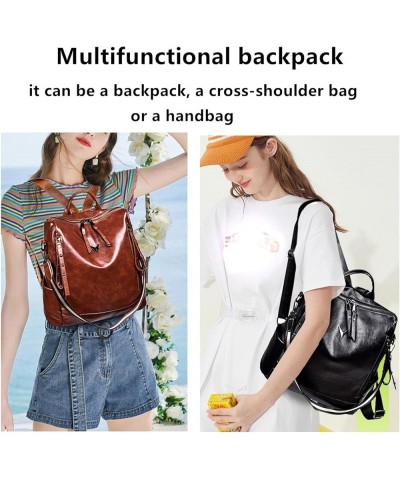 Women Hobo Backpack Purse Shoulder Handbag Satchel Bags PU leather Travel Rucksack Sling Bag for Ladies Medium size (brown Br...