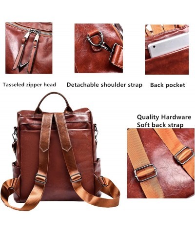 Women Hobo Backpack Purse Shoulder Handbag Satchel Bags PU leather Travel Rucksack Sling Bag for Ladies Medium size (brown Br...