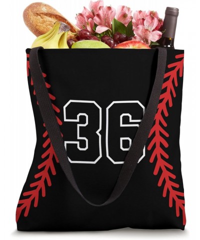 Number 36 Favorite Lucky Number Baseball Softball Black Red Tote Bag $10.94 Totes