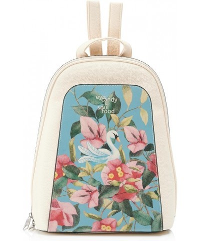 Women Vegan Leather Cream Backpack - Broadway Design One Size Eye Candy & Soul Food $35.25 Backpacks