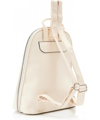 Women Vegan Leather Cream Backpack - Broadway Design One Size Eye Candy & Soul Food $35.25 Backpacks