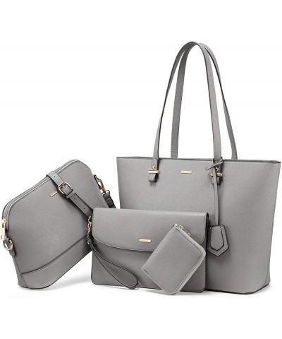 Purses and Handbags for Women Fashion Tote Bags Shoulder Bag Top Handle Satchel Bags A-1grey-4pcs Set $20.64 Totes