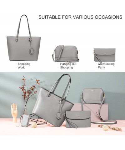 Purses and Handbags for Women Fashion Tote Bags Shoulder Bag Top Handle Satchel Bags A-1grey-4pcs Set $20.64 Totes