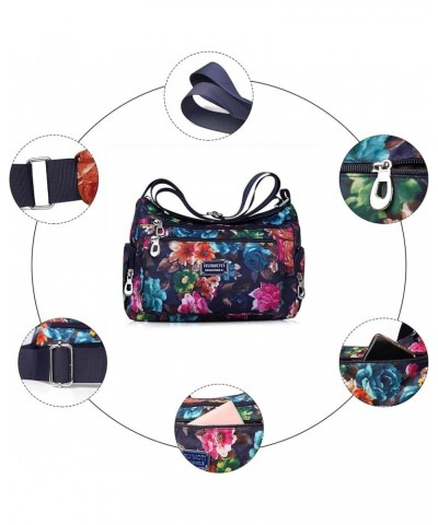 Crossbody Bags for Women Nylon Shoulder Bag Floral Multi-Pocket Purses and Handbags Hh $24.71 Totes