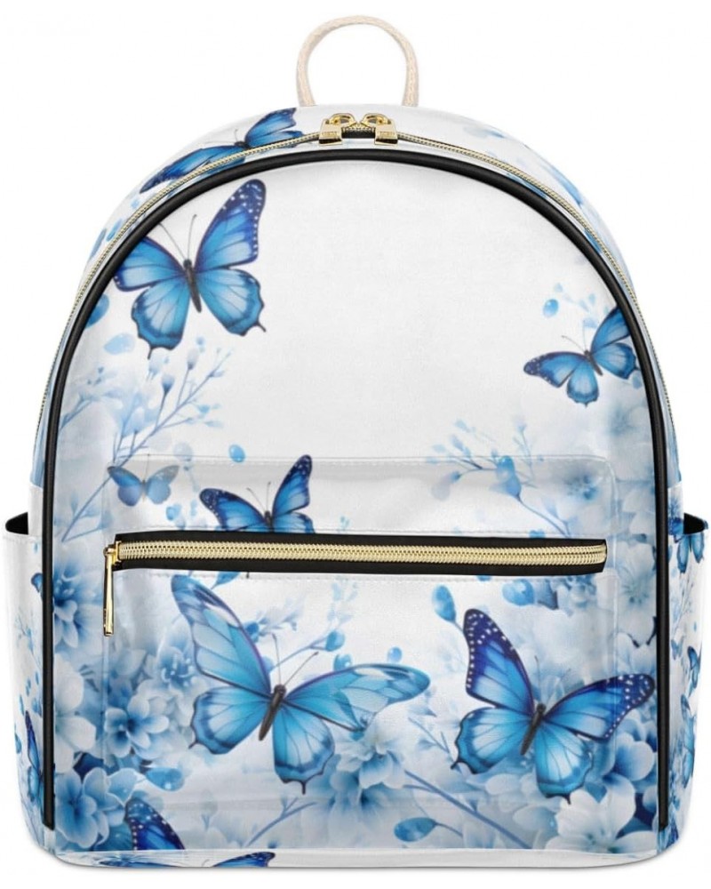 Butterfly Print Backpack Purse for Women PU Leather Lightweight Ladies Shoulder Fashion Satchel Bags Travel Casual Daypack $3...