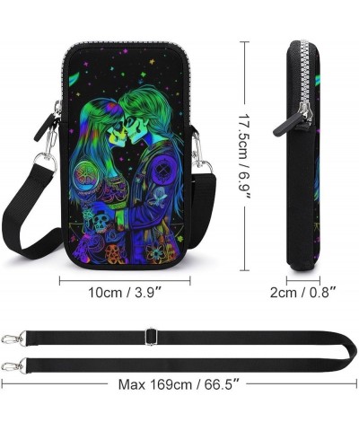 Roomy Pockets Smartphone Holder Trippy Blue Tiger Animal Art Handbag Credit Card Storage Organizer, Waterproof, Hiking Hip Ho...