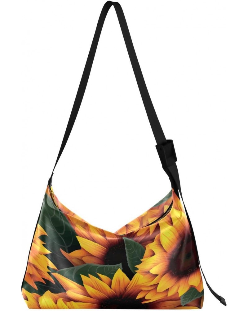 Casual Shoulder Bag Crossbody Sunflower Spring Hobo Handbag Purses with Wide Shoulder Strap Cute Trendy Large Messenger Bag T...