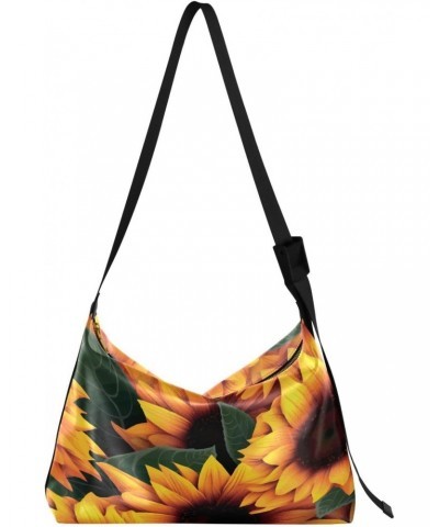 Casual Shoulder Bag Crossbody Sunflower Spring Hobo Handbag Purses with Wide Shoulder Strap Cute Trendy Large Messenger Bag T...