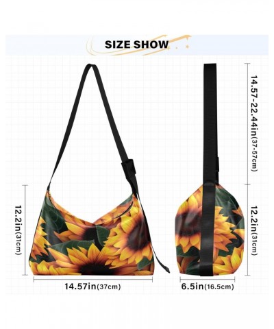 Casual Shoulder Bag Crossbody Sunflower Spring Hobo Handbag Purses with Wide Shoulder Strap Cute Trendy Large Messenger Bag T...