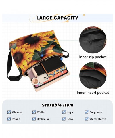 Casual Shoulder Bag Crossbody Sunflower Spring Hobo Handbag Purses with Wide Shoulder Strap Cute Trendy Large Messenger Bag T...