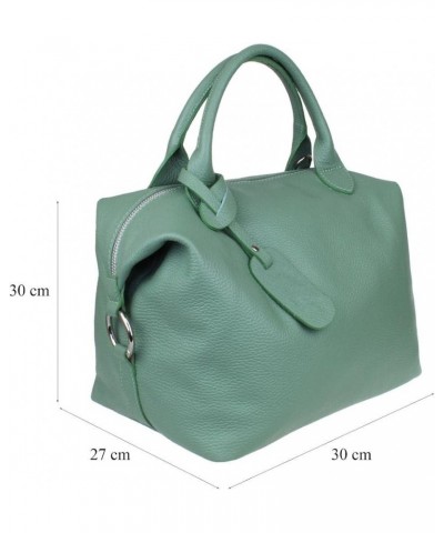 Womens Genuine Leather Plain Side Circle Hobo Handbag Olive $39.51 Hobo Bags