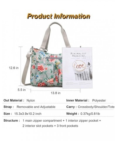 Women Utility Tote Bag Teacher Purses and Handbags for Nurses Waterproof Nylon Multi Pocket Shoulder Bags Work Bag Tote 0-flo...