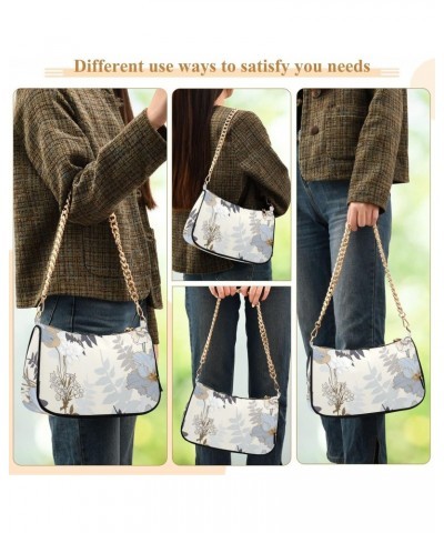 Decorative Elegant Flowers Handbags for Women Chain Shoulder Bag Womens Tote Satchel Bags with Zipper $15.29 Satchels