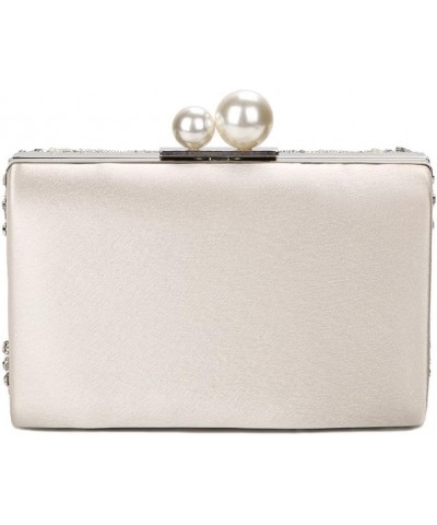 Crystal Clutch Bags Handmade Beaded Pearl Wedding Clutch Purse Handbags Women Shoulder Bag $29.59 Evening Bags