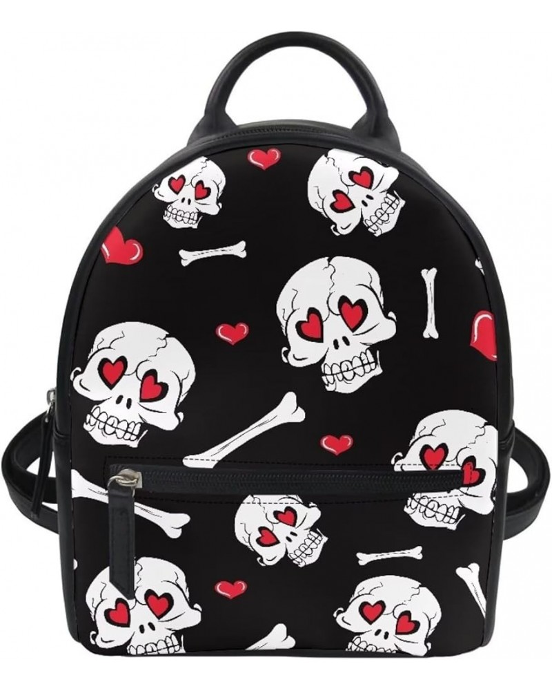 Women Backpack Custom Design Daypack Mini Backpack Purse Small Shoulder Bag Skull Bone $20.71 Backpacks