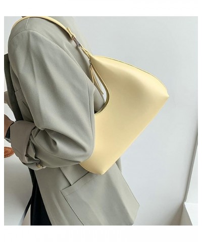 Women's Trendy PU Leather Shoulder Bag Dumpling Underarm Hobo Bag Small Totes Handbag Y2K Purse Satchel Yellow $21.82 Totes