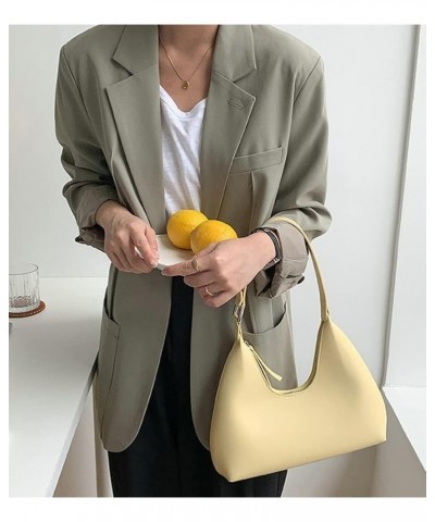 Women's Trendy PU Leather Shoulder Bag Dumpling Underarm Hobo Bag Small Totes Handbag Y2K Purse Satchel Yellow $21.82 Totes