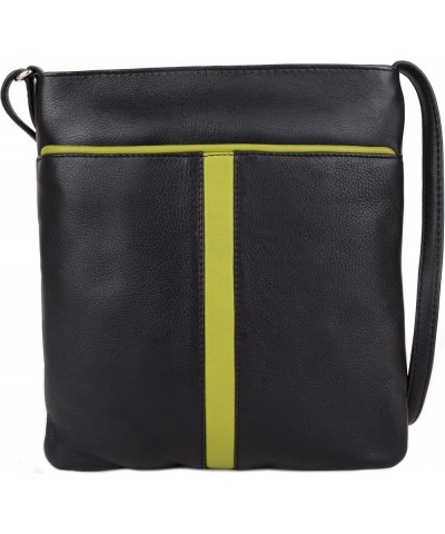 Ladies/Womens Premium Soft Leather Cross Body/Shoulder Bag Black/Parrot $19.68 Crossbody Bags