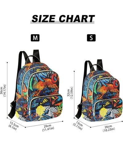 Mini Backpack Purse for Women Lightweight Girls Small Size Graffiti Letters School Teens College Traveling Small $19.13 Backp...