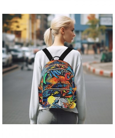 Mini Backpack Purse for Women Lightweight Girls Small Size Graffiti Letters School Teens College Traveling Small $19.13 Backp...