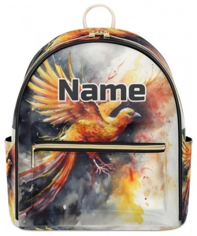 Fire Phoenix Custom Mini Backpack Purse for Women Personalized Fashion Leather Small Backpack Shoulder Handbag Travel Bag Sat...