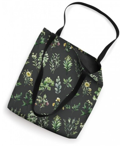 Wildflower Flowers Cute Dark Grey Floral Aesthetic Boho Tote Bag $13.42 Totes