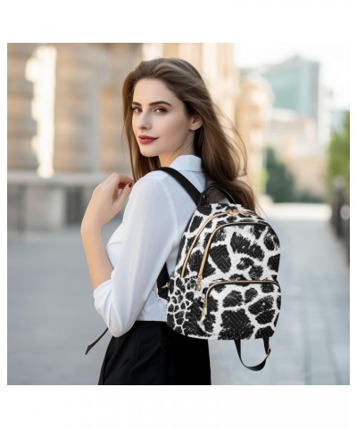 Black Leopard Backpack for Women Lightweight Shoulder Bag Travel Purse Casual Daypack Small Backpacks for Work Outdoor Ladies...