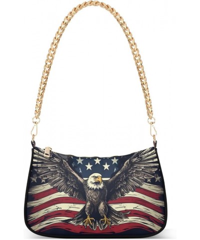 Shoulder Bags for Women American US Flag Independence Day Patriotic Hobo Tote Handbag Small Clutch Purse with Zipper Closure ...