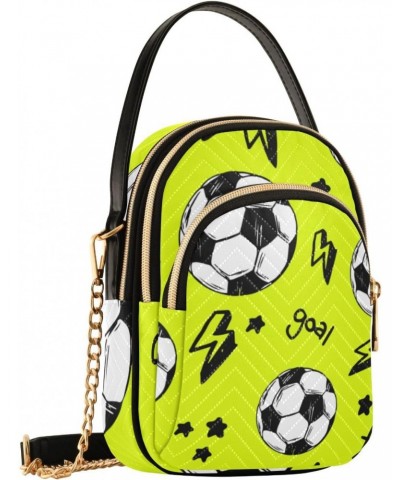 Cell Phone Purse Soccer Football Lightning Crossbody Handbag Durable Shoulder Bag Sturdy Travel Pouch Compact Chic Bag for Wo...