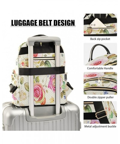 Painted Rose Flowers Women Backpack Purse Ladies Fashion Shoulder Bag Daypack Travel Bag 10L Medium $18.89 Backpacks