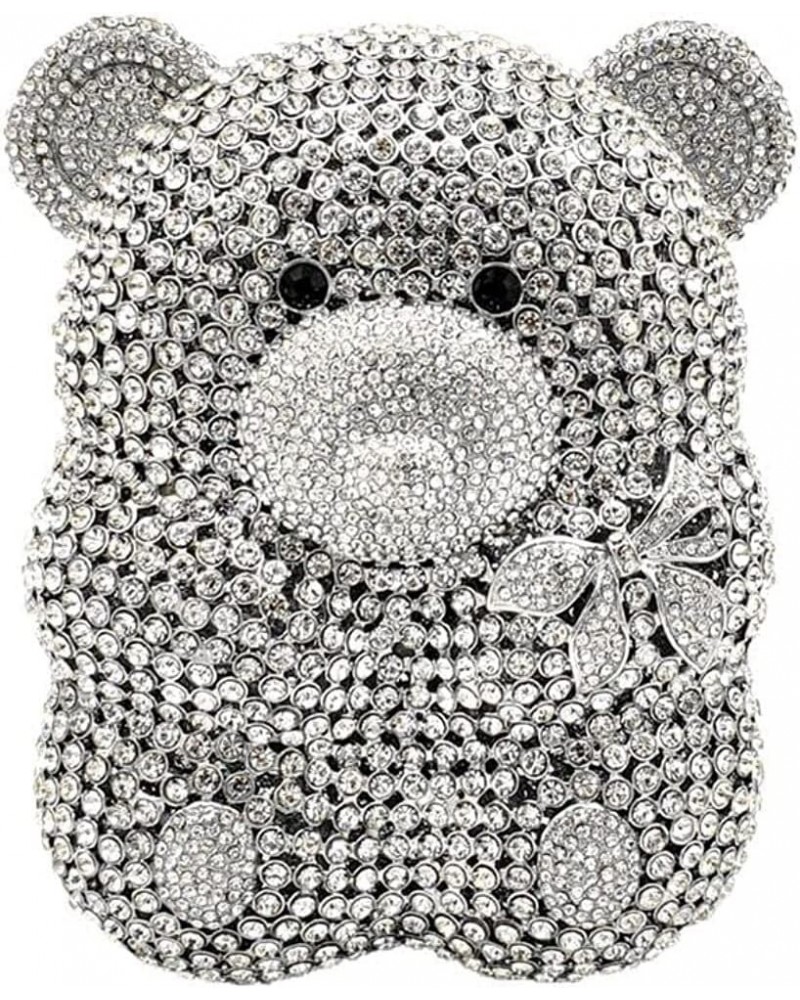 Women's Evening Handbags Evening Clutch Bear Shape Clutch Purse for Women Rhinestone Cute Animal Shaped Evening Bags Silver $...