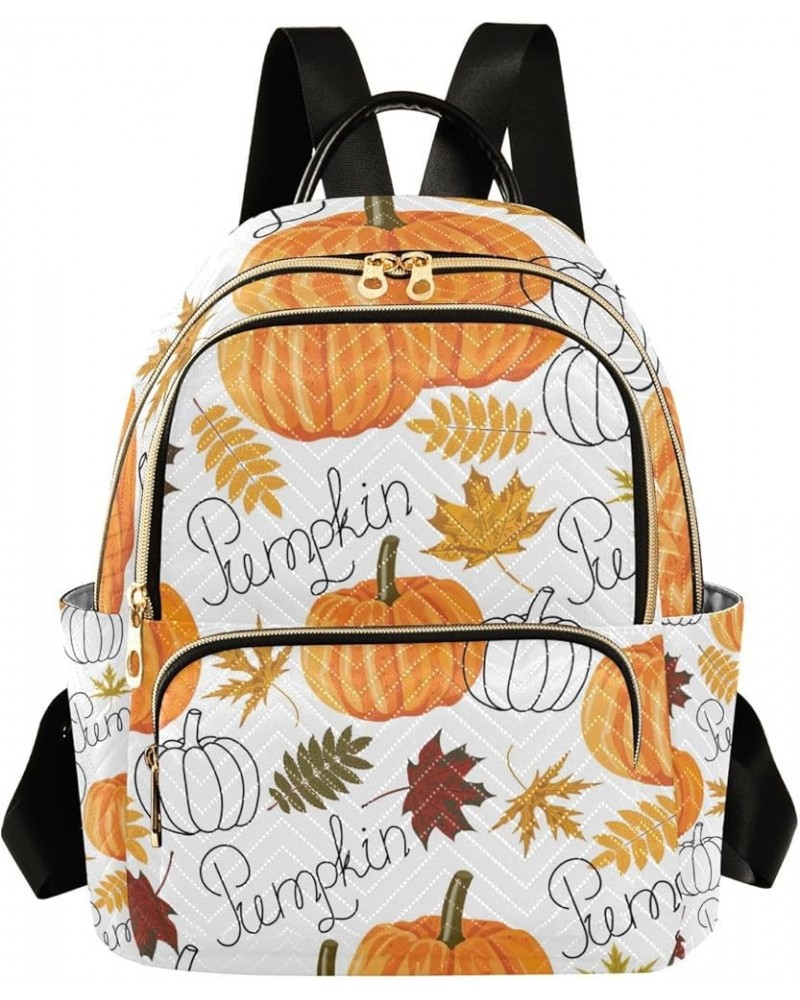 Neon Cats With Colorful Eyes And Galaxy Fashion Backpacks, Sturdy Women's Backpack, Women Adult Backpack, S Leaves Pumpkins A...