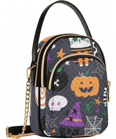 Halloween Boo Cats Crossbody Bags for Women Crossbody Bag Mini Messenger Shoulder Bag with Chain Strap for Daily Use $13.00 S...