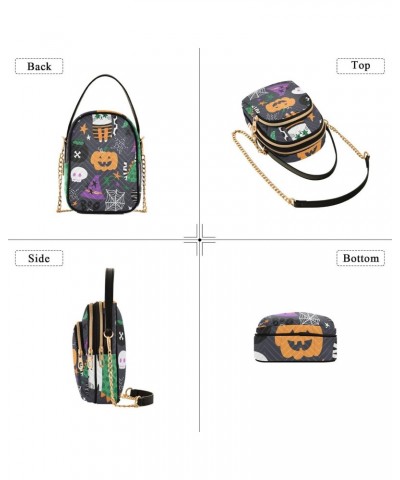 Halloween Boo Cats Crossbody Bags for Women Crossbody Bag Mini Messenger Shoulder Bag with Chain Strap for Daily Use $13.00 S...